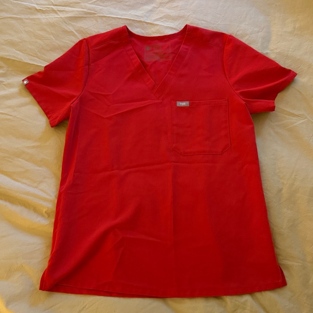 FIGS Red Scrub Top
